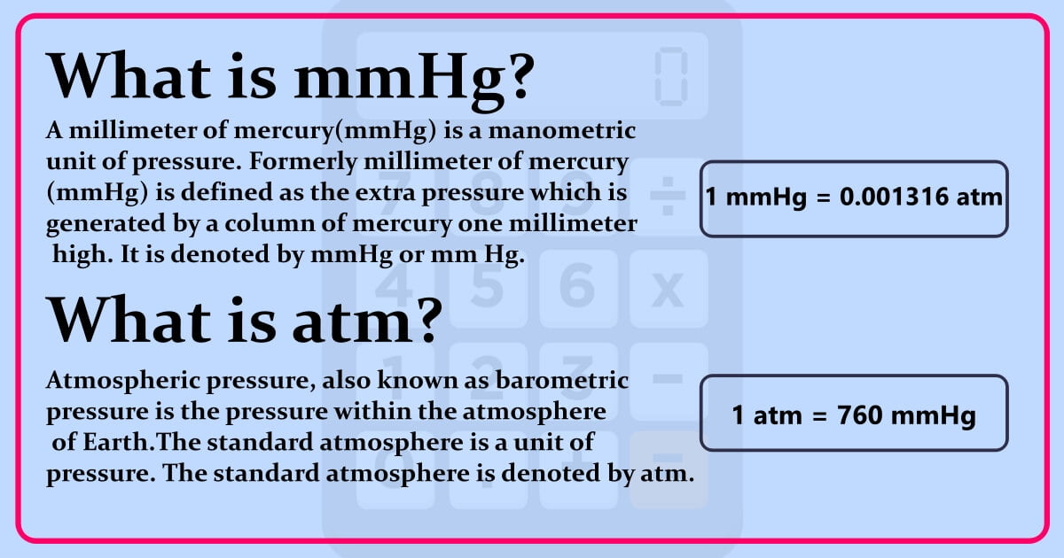 conversion of atm to mmhg | Easy to convert – CalculatorPort